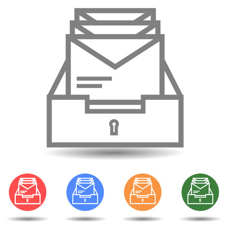 Letters in library catalog vector iconのイラスト素材