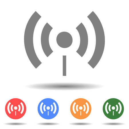 Radio tower station vector iconのイラスト素材