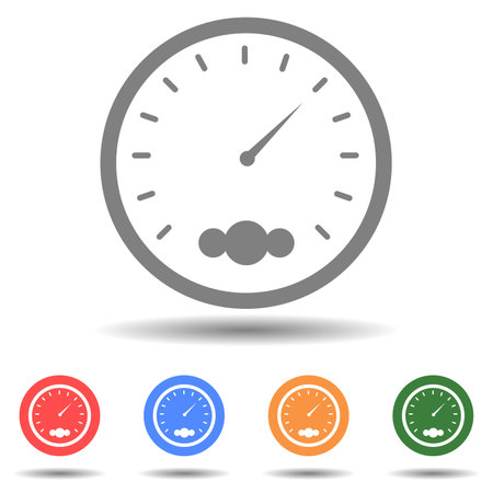 Speedometer icon vector in simple styleのイラスト素材