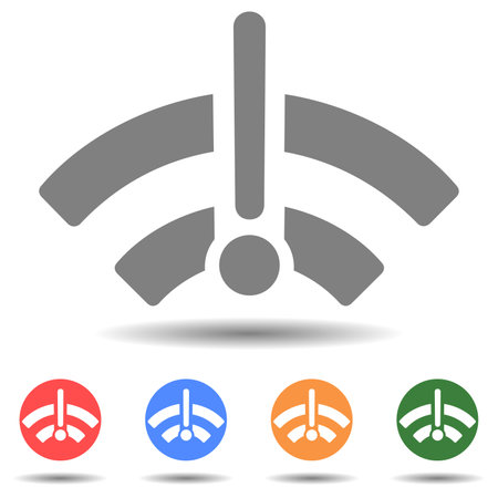 WiFi sign with exclamation, Wifi network is not available vectorのイラスト素材