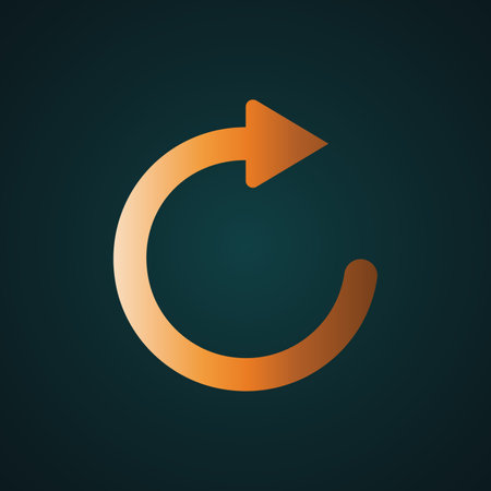 Refresh, update arrow. Gradient gold concept with dark backgroundのイラスト素材