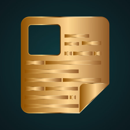 Flat CV icon vector logo. Gradient gold metal with dark backgroundのイラスト素材