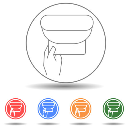 Wipe skin paper tissue. Wash hand. Personal hygiene. White napkin machine vector iconのイラスト素材