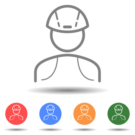 Construction man icon vector logo isolated on backgroundのイラスト素材