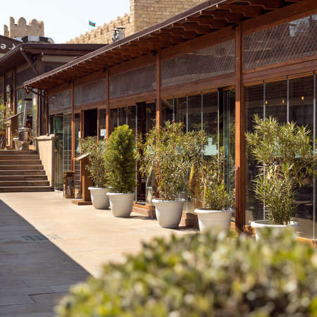 Green restaurant exterior viewのeditorial素材