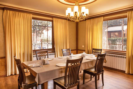 Modern restaurant banquet event room interiorのeditorial素材
