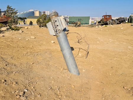 BM-30 Smerch Soviet heavy multiple rocket launcher - Baku, Azerbaijan, 04-16-2021のeditorial素材