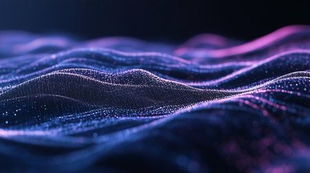 Abstract wavy background forming from glowing particles is a great design elementの素材