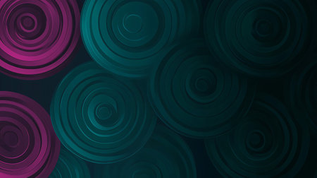 Modern abstract background created by overlapping pink and teal circles, with a gradient effectの素材
