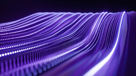 Abstract purple waves creating a beautiful bokeh effect, perfect for any project needing a touch of elegance and modernityの素材