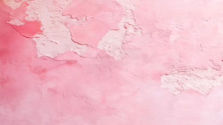 Pink textured background of a damaged venetian plaster wall, creating a vintage and distressed aestheticの素材