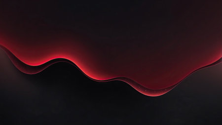 Curved lines flow seamlessly in shades of red and black, creating a captivating visual effect. The elegance of the design evokes a sense of motion and tranquility.の素材