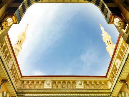 AL MADINAH, SAUDI ARABIA, Interior of Masjid (mosque) Nabawi on March 22, 2017 in Al Madinah, S. Arabia. Nabawi mosque is the 2nd holiest mosque in Islamのeditorial素材