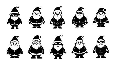 Collection of Santa Claus stickers setsのイラスト素材