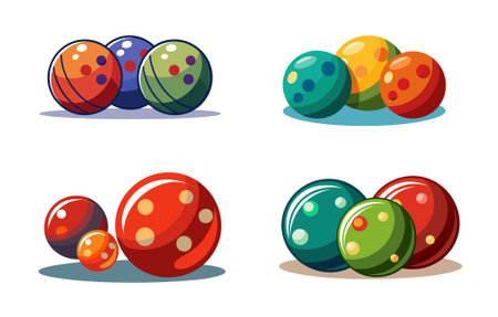 Bocce Ball illustration, on white background.のイラスト素材
