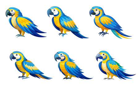 illustration of a blue and yellow macaw.のイラスト素材