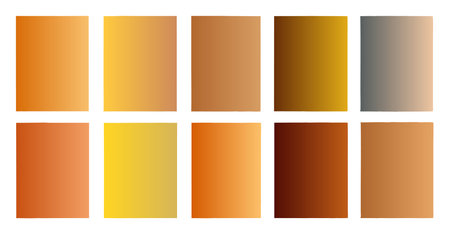 Warm Autumn Gradient Palette Featuring Earthy Tones and Golden Hues Displayのイラスト素材