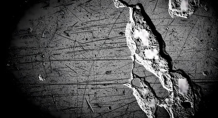 Black and white texture of cracked paint. Abstract background for design.の素材