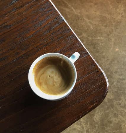 a cup of arabica coffee combined with fresh milk which is one of the coffee menus at a cafe in...