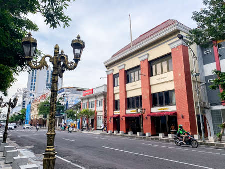 March 12, 2022 - Surabaya, Indonesia. an old building used as a shop on Jalan Tunjungan, Surabayaのeditorial素材