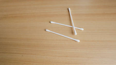 April 15, 2022 - Surabaya, Indonesia. cotton buds on the tableの写真素材