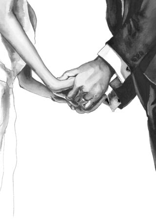 A person wearing a costume watercolor illustrationの写真素材