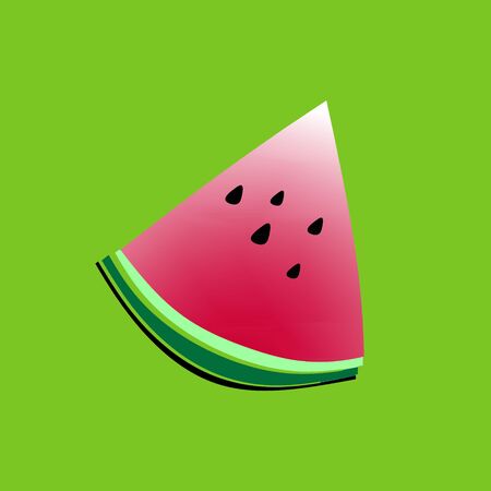 illustration of national Watermelon Day.Suitable for greeting cards, posters and banners. isolated on a green backgroundの写真素材