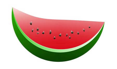 illustration of a watermelon sliced piece of web user interface outline icon. sliced watermelon  icon for web design, mobile devices and user interface isolated on a white background.の写真素材