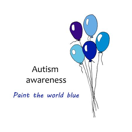 watercolor illustration of world autism awareness day. design of a hand-drawn sign puzzle. Symbol of autism. isolated on a white background.の写真素材
