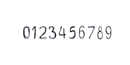 watercolor illustration. set of numbers. example of filling out a football match invoice. isolated on a white backgroundの写真素材