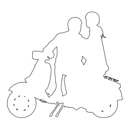 Vector image of a couple in love on the background of a red Valentines day heart.Isolated on a white backgroundのイラスト素材