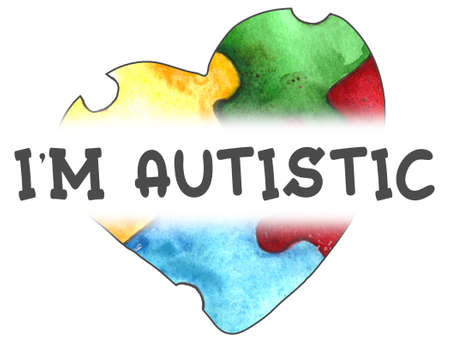 Illustration of World Autism Awareness Day. Design for banners and websites. Image of the autism symbol. Isolated on a white background.の写真素材