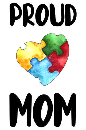 Illustration of World Autism Awareness Day. Design for banners and websites. Image of the autism symbol. Isolated on a white background.の写真素材