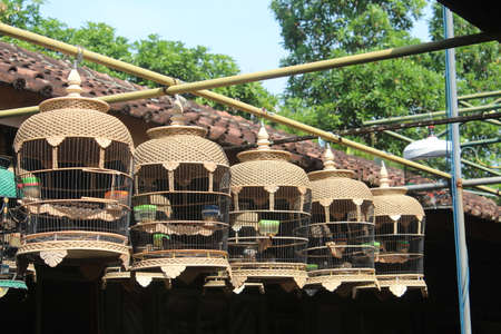 Cage for birds in Thailand. Bird cage for birds. Bird cage for birds.の写真素材