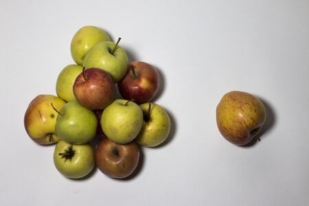 Red, Green Apples isolated on White Backgroundの写真素材