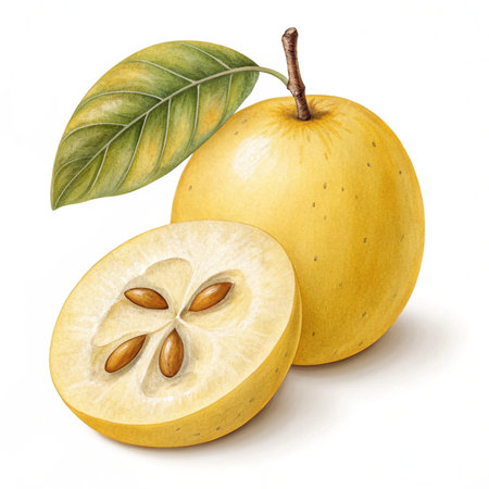 Santol fruit on a white background. Watercolor illustration.の素材