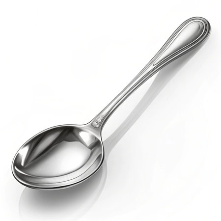 Spoon isolated on white background. 3d render. Computer generated image.の素材