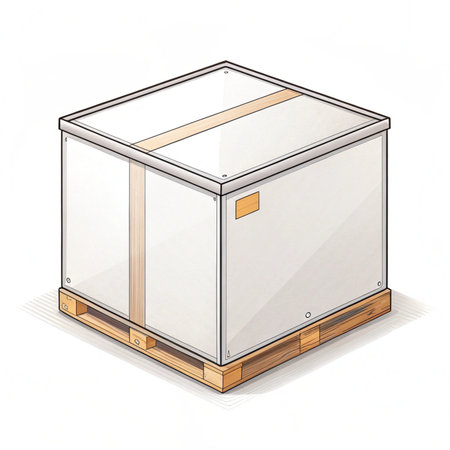 Wooden box on a white background. Isolated vector illustration.の素材