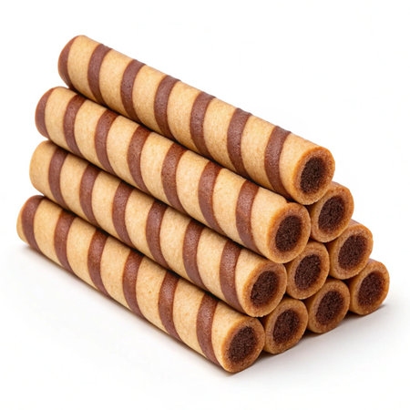 biscuits with chocolate on a white background, isolate, foodの素材