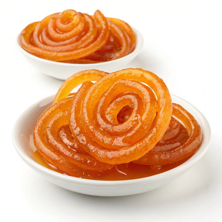Sweet candied orange slices in a bowl on a white background.の素材