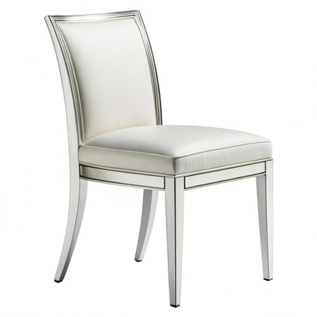 White chair isolated on white background with clipping path. Modern chair.の素材