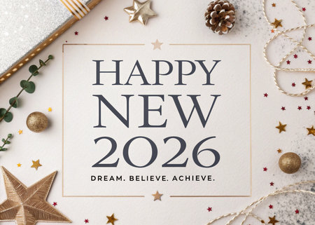 Happy New Year 2020, Merry Christmas and Happy Holidays greeting cardの素材