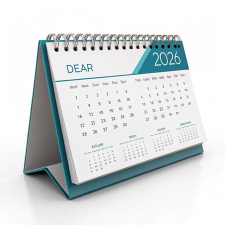 2020 year desk calendar on a white background. 3d rendering.の素材