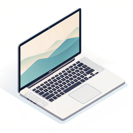 Isometric laptop on a white background. Vector illustration. Eps 10.の素材