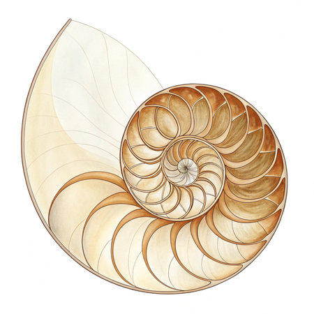 Nautilus shell isolated on white background. 3d illustration.の素材