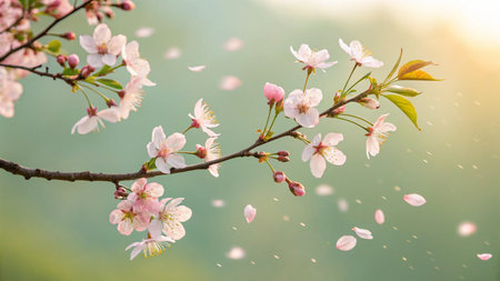 Cherry blossom in spring time with soft focus background. Cherry blossom backgroundの素材