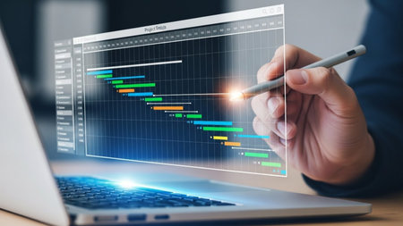 Businessman analyzing investment charts with laptop. Business and finance concept.の素材