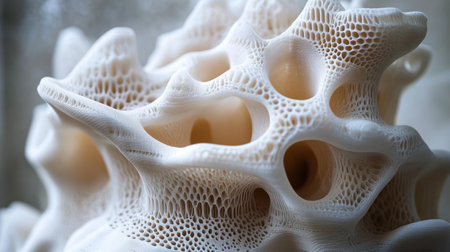 Close up of a white coral. 3d rendering, 3d illustration.の素材