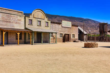 Western set in minihollywood in Tabernas desert, Almeria, Andalusia, Spain.のeditorial素材