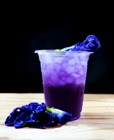 Butterfly pea drink.After adding acid.の写真素材